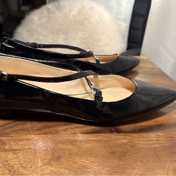 Nine West Anastasia Black Patent Leather Mary Jane Ballet Flat Pointy US Sz 10 - Picture 11 of 16